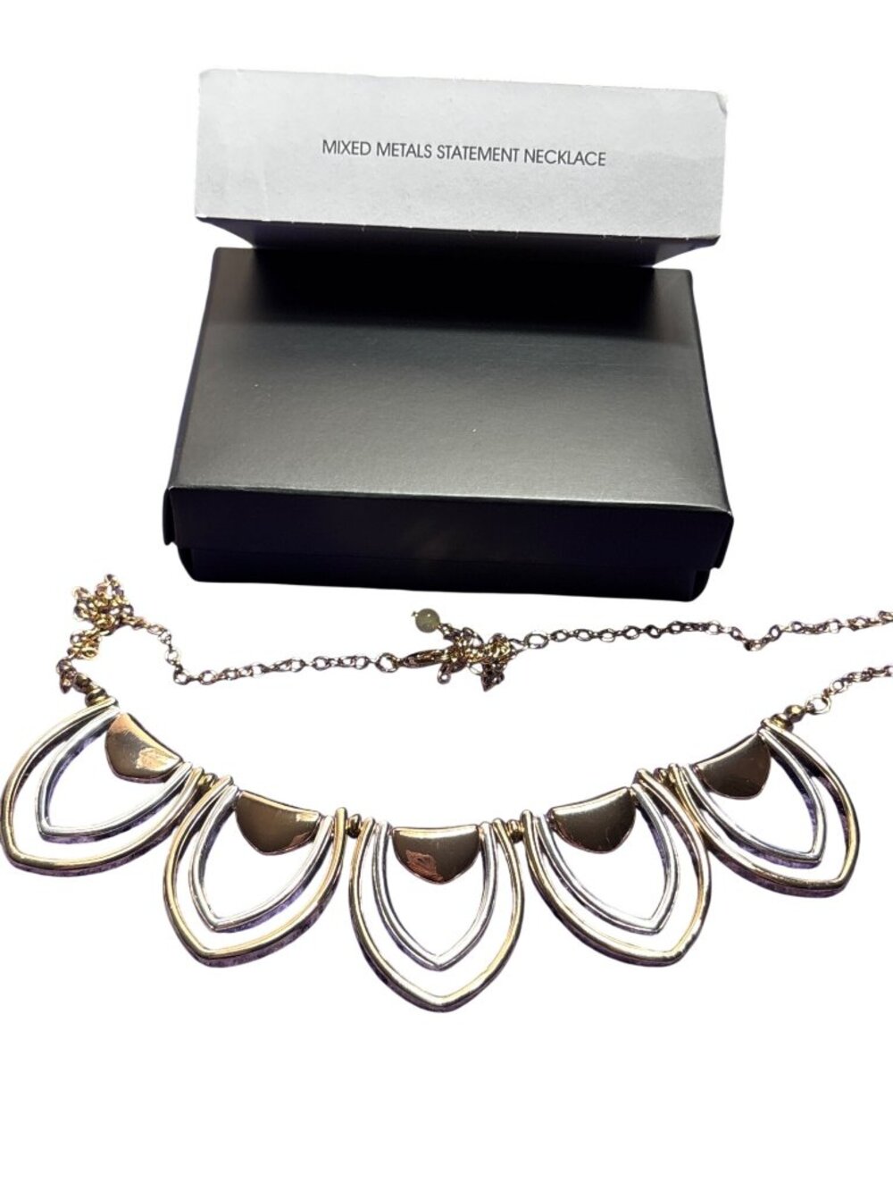 Avon Mixed Metals Statement Necklace New in Box